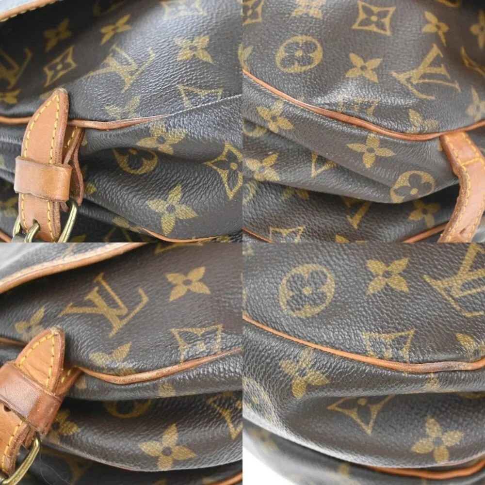 LOUIS VUITTON Logo Saumur 30 Shoulder Bag Monogram Leather Brown - Picture 13 of 16